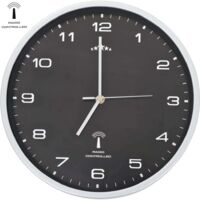 Horloge murale radioguidée avec mouvement à quartz 31 cm Noir vidaXL