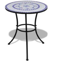 Vidaxl – Table de balcon mosaïque 60 cm – Cadre en fer enduit de poudre – Dessus en céramique facile à nettoyer – Pour usage extérieur