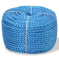 Corde torsadée Polypropylène 12 mm 100 m Bleu vidaXL