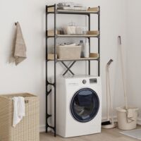 Vidaxl – Étagère de lave-linge chêne sonoma 67x25x163 cm – Bois d'ingénierie – 3 niveaux – Capacité 20 kg par étagère – Design peu encombrant