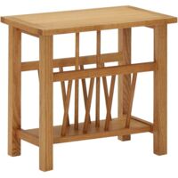 Table à revues 45x27x42 cm Bois de chêne solide vidaXL