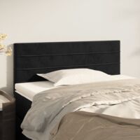 Vidaxl – Tête de lit réglable en velours noir 90x5x78/88 cm – Excellent soutien pour lecture – Pieds en bois robustes – Design élégant