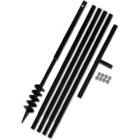 Vidaxl – Tarière manuelle 80 mm – Longueur 1 m avec 4 tubes d'extension 1 m – Acier pour sols durs et terrains accidentés