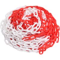 vidaXL Chaîne d'avertissement Rouge et blanc 100 m Ø8 mm Plastique