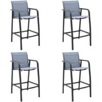 Chaises de bar de jardin lot de 4 Gris Txtilène vidaXL