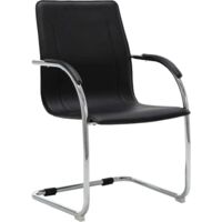 vidaXL Cantilever Office Chair Black Faux Leather