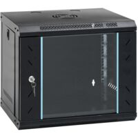 Vidaxl – Armoire réseau murale 9U 19" IP20 – Acier laminé à froid – Dimensions 53 x 40 x 45 cm – Serrure et clé incluses – Compatible équipements 19"