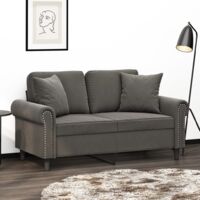vidaXL Coussins décoratifs lot de 2 Gris foncé 40x40 cm Velours