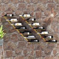 Casier à vin mural pour 7 bouteilles 2 pcs Doré Métal vidaXL