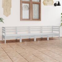 vidaXL 4 Piece Garden Lounge Set White Solid Pinewood (806583+806588)