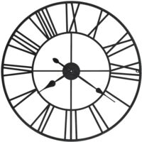 Vidaxl – Horloge murale vintage 80 cm – Métal avec mouvement à quartz – Chiffres romains – Décoration intérieure élégante