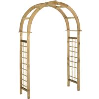 Vidaxl – Arche de jardin en bois de pin imprégné – Dimensions 200x120cm – Résistante à la pourriture – Pour rosiers et plantes grimpantes