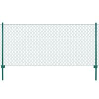 vidaXL Clôture en grillage métallique avec poteaux Acier 25x1 m Vert