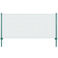 vidaXL Clôture en grillage métallique avec poteaux Acier 25x0,5 m Vert