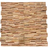 Vidaxl – Panneaux décoratifs muraux 3D en teck massif – Lot de 10 pcs – Surface 1,08 m² – Finition naturelle pour intérieur