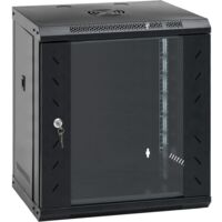 Vidaxl – Coffret de communication mural 12U 19' IP20 53x40x60 cm – Acier laminé à froid – Verre trempé verrouillable – Charge 40 kg