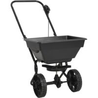 Vidaxl – Distributeur de sel à conducteur marchant 15 L – Cadre acier tubulaire résistant – Trémie PVC 80x46x75 cm – 10 vitesses de distribution