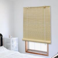 Vidaxl – Store enrouleur en bambou naturel 140x220 cm – Système d'attache cordon tissé – Filtrage de lumière – Facile à nettoyer