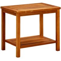 Vidaxl – Table basse en bois d'acacia massif 50x35x45 cm – Résistante aux intempéries – Design à lattes avec étagère inférieure
