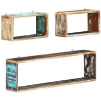 vidaXL Ensemble d'étagère cube 3 pcs Bois solide de récupération
