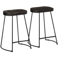 vidaXL Tabourets de bar lot de 2 noir 45x40x62 cm bois manguier massif