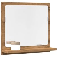 Vidaxl – Armoire à miroir de salle de bain chêne artisanal 40x11x37 cm – Matériau bois d'ingénierie résistant à l'humidité – Design mural pour gain de place