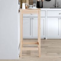 Vidaxl – Table de bar en bois massif de pin 50x50x110 cm – Cadre stable – Dessus robuste pour repas et boissons