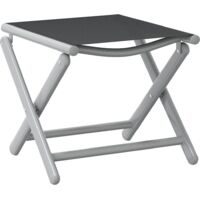 vidaXL Folding Footrest Black and Silver Textilene and Aluminium
