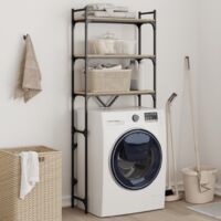 Vidaxl – Étagère de lave-linge chêne sonoma 67x25x163 cm – 3 niveaux – Bois d'ingénierie résistant à l'humidité – Fixation murale incluse - vidaXL15681