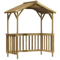 Vidaxl – Abri barbecue en bois de pin imprégné 163,5x93x210 cm – Toit incliné pour protection pluie et neige – Résistant à la pourriture