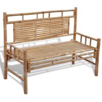 Vidaxl – Banc de jardin en bambou 120 cm – Résistant aux intempéries – Confortable avec dossier – Dimensions 120 x 55 x 90 cm