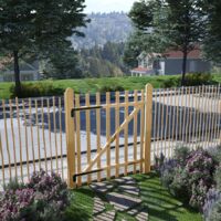 Vidaxl – Portillon bois de noisetier 100x120 cm – Durable et résistant aux intempéries – Charnières métalliques incluses – Pour clôture jardin