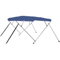 Vidaxl – Auvent bimini 4 arceaux bleu marine 243x196x137 cm – Résistant aux UV et à l'eau – Cadre en aluminium anodisé – Accessoires en acier inoxydable