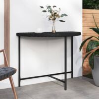 vidaXL Garden Table Black 100x50x75 cm Poly Rattan