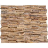Vidaxl – Panneaux décoratifs muraux 3D en teck – Lot de 10 pièces – Surface 1,01 m² – Finition vieillie pour décoration intérieure