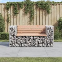 Vidaxl – Banc de jardin gabion 143x71x65,5 cm en bois de douglas – Résistant aux intempéries – Capacité 110 kg – Assemblage requis