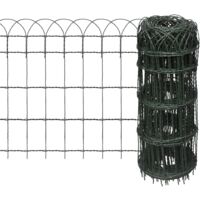 Vidaxl – Clôture de jardin en fer peint 10m – Bordure décorative résistante aux intempéries – Fixation sécurisée avec pointes