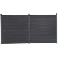Vidaxl – Ensemble de 18 panneaux de clôture en WPC gris 353x186 cm – Résistant à la pourriture et à la rouille – Installation facile avec poteaux en acier