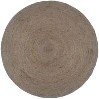 vidaXL Tapis fait à la main Jute Rond 180 cm Gris