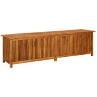 Vidaxl – Coffre de jardin en bois d'acacia massif 200x50x58 cm – Résistant aux intempéries – Avec sac intérieur étanche – Assemblage requis