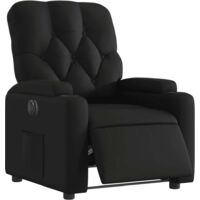 Vidaxl – Fauteuil relax inclinable électrique noir en similicuir – Inclinaison 135° – Accoudoirs rembourrés – Dimensions 74x86,5x93,5 cm