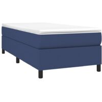 Sommier à lattes de lit avec matelas Bleu 90x190 cm Tissu vidaXL
