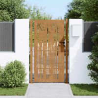 vidaXL Portail de jardin 105x180 cm acier corten design de bambou