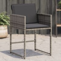 vidaXL Chaises de jardin avec coussins lot de 4 gris résine tressée