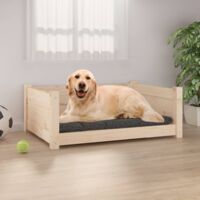 Vidaxl – Lit pour chien en bois de pin massif 75,5x55,5x28 cm – Design rectangulaire minimaliste – Confort et sécurité pour animaux