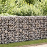 Vidaxl – Gabion basket acier galvanisé 200x50x100 cm – Résistant aux intempéries – Pour murs de soutènement – Facile à assembler