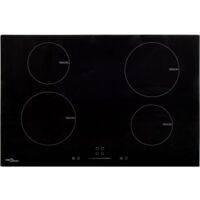 Vidaxl – Plaque induction 4 foyers 77 cm 7000 W – Verre résistant à la chaleur – Commande tactile avec détection de casserole – Minuterie 99 min
