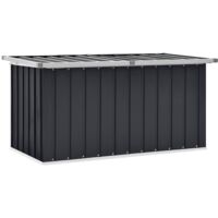 Vidaxl – Coffre de jardin en acier galvanisé anthracite 129x67x65 cm – Résistant aux intempéries – Pour rangement extérieur sécurisé