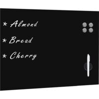 Vidaxl – Tableau noir magnétique mural en verre 80 x 60 cm – Surface en verre trempé facile à nettoyer – Montage mural inclus