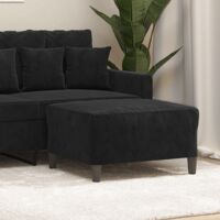 Vidaxl – Repose-pied velours noir 70x55x41 cm – Cadre en contreplaqué robuste – Design compact pour espaces réduits – Confort optimal